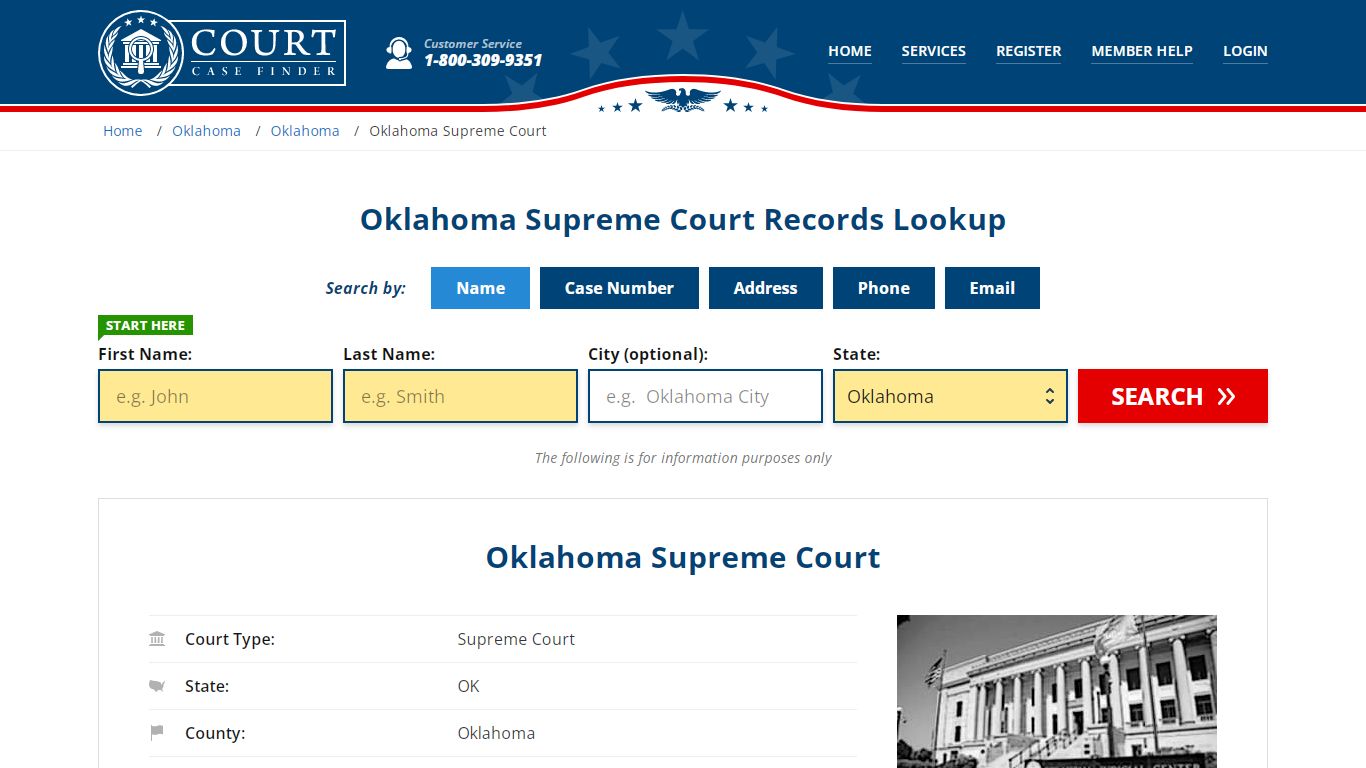 Oklahoma Supreme Court Records Lookup - CourtCaseFinder.com